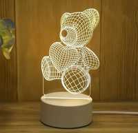 Акриловий 3D нічник-світильник Ведмедик кілька підсвічування з пультом