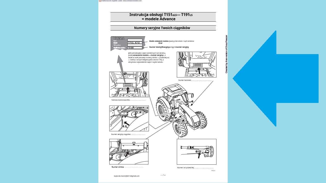 VALTRA T151 eLS_T161LS_T171 LS_T191 LS instrukcja obsługi po Polsku!