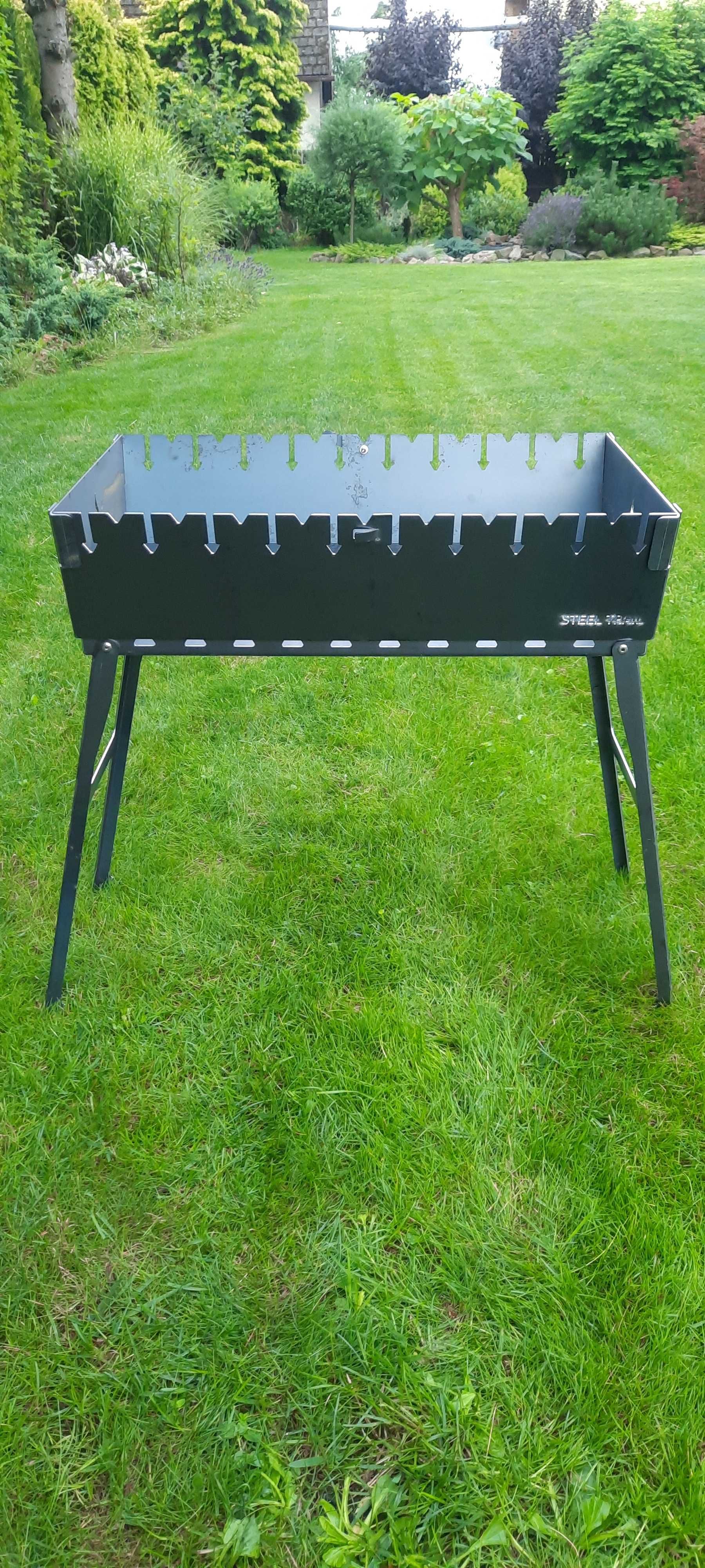 Grill Mangal składany - walizka - Mocny stal 2mm na 9/10 szampurów