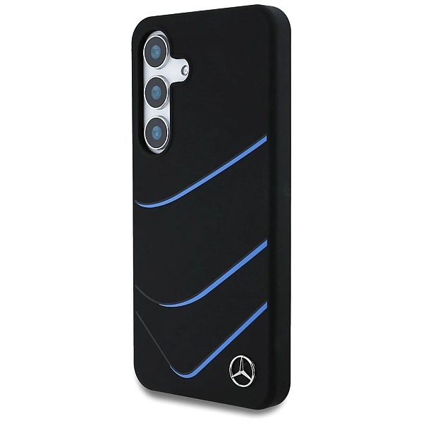 Etui Mercedes Silicone Contrasted Curves MagSafe na Samsung Galaxy S25