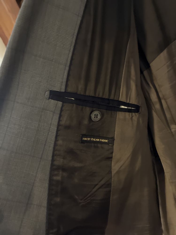 Blazer Massimo Dutti Cinzento xadrez