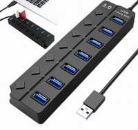 Rozgałęźnik portów USB HUB 3.0 wyłącznik 1x7 SWITCH