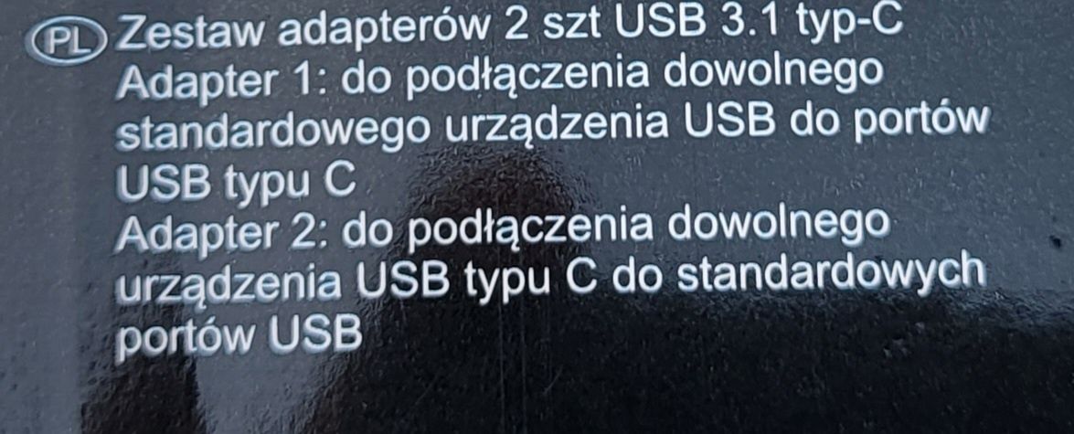 Nowy zestaw adapterów 2szt USB 3.1 C - USB na C oraz  C na USB