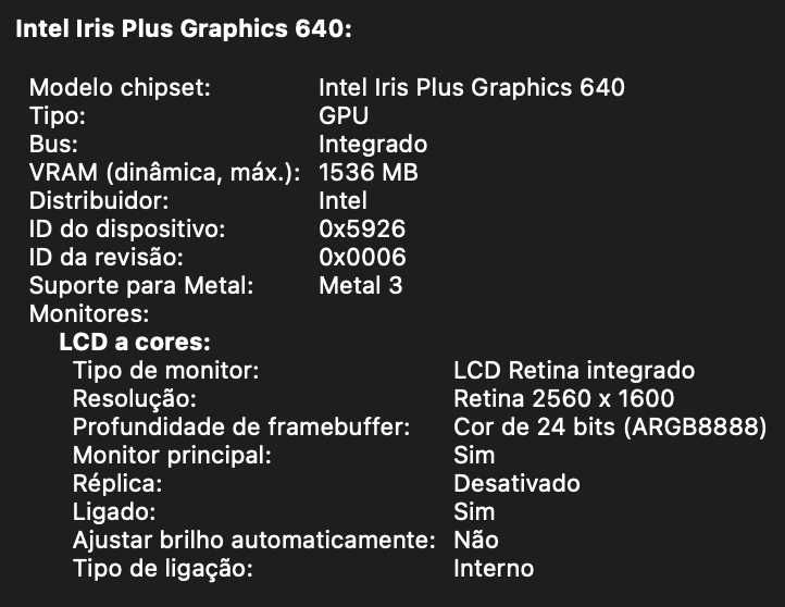 MacBook Pro 13-inch, 2017, 2,3 GHz Intel Core i5 de núcleo duplo