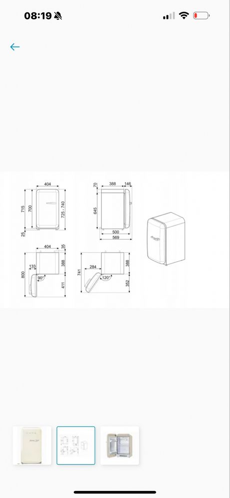 Lodówka jednodrzwiowa Smeg FAB5LCR3 50's Style