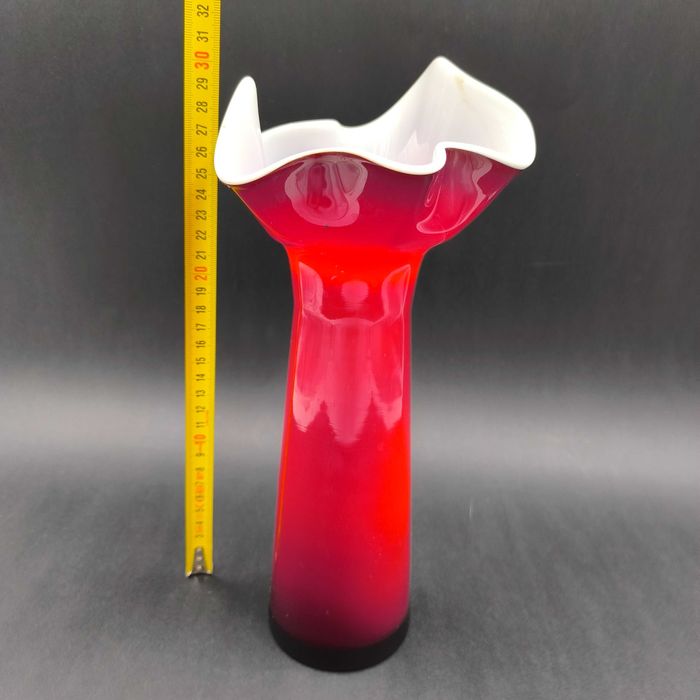 Prokuplje Wazon Dragan Drobnjak Czerwony Vintage Retro