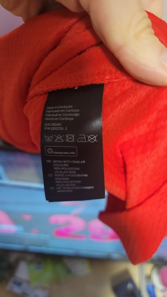 Krotka czerwona sukienka h&m divided 38 M
