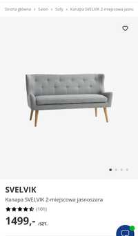 Jak nowa za 50% Kanapa sofa 2 3 osobowa Svelvik jasnoszara material