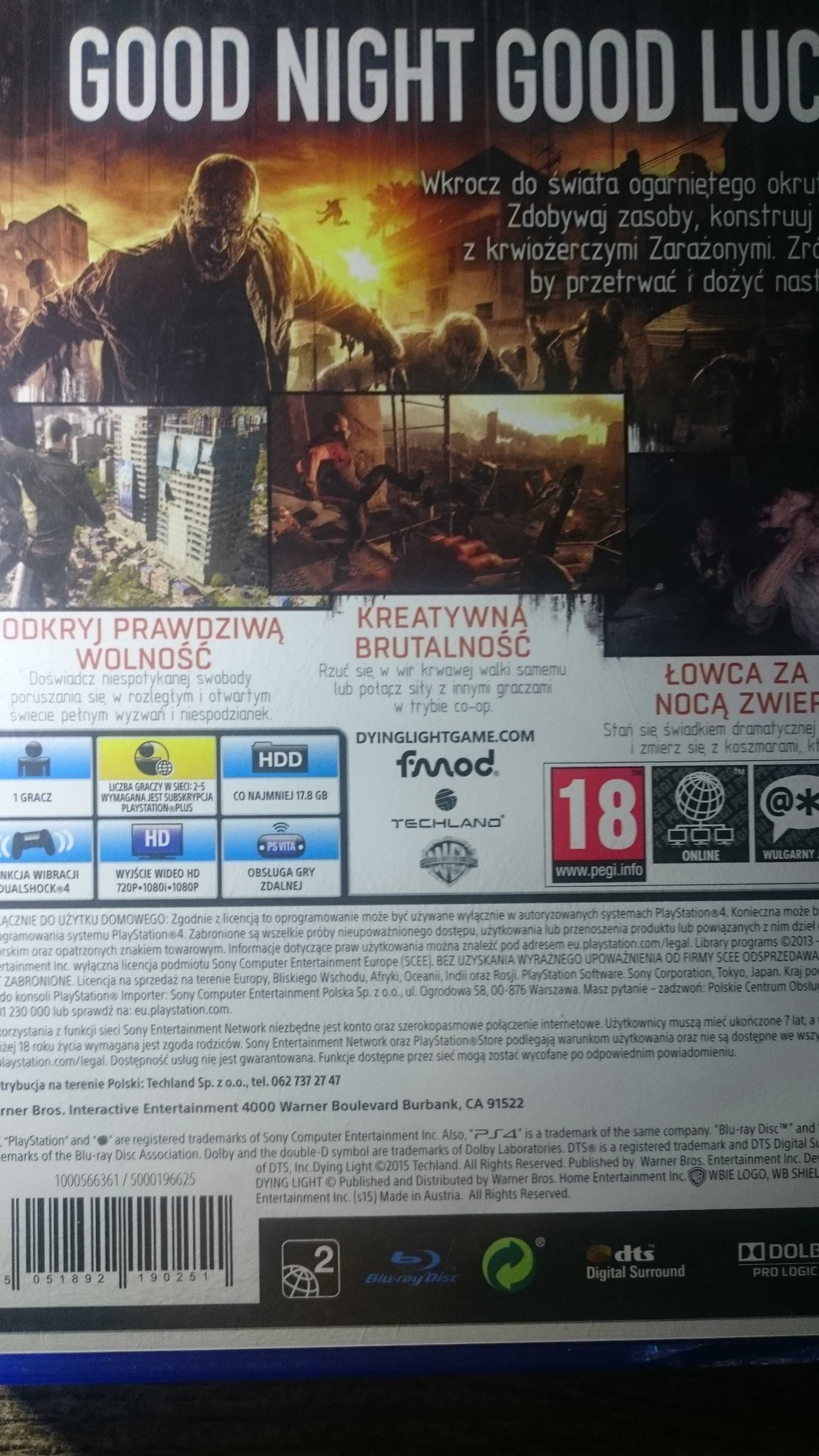 Gra Dying Light PS4 IDEAŁ Playstation 4 Last of us Lou Days Gone