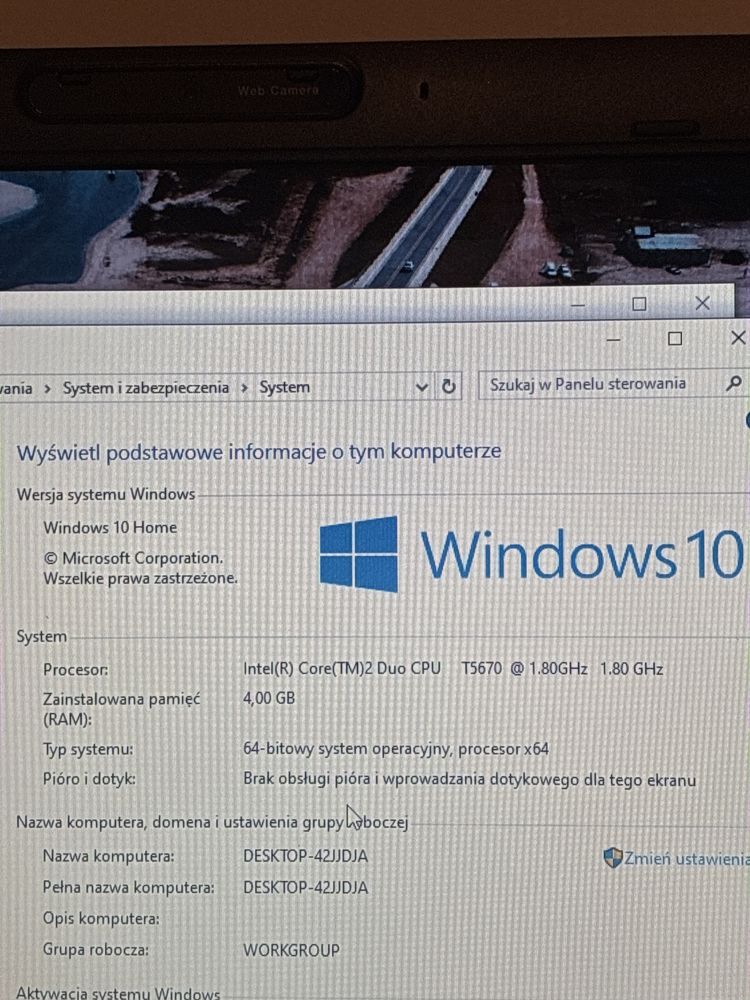 Laptop Toshiba core 2 duo T5670 4GB RAM dysk HDD 120GB