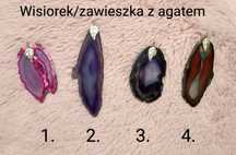 Zawieszki wisiorki z minerałów - agat, z agatu, muzeum minerałów