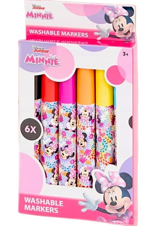 Flamastry 6 szt pisaki mazaki zmywalne grube Myszka Minnie