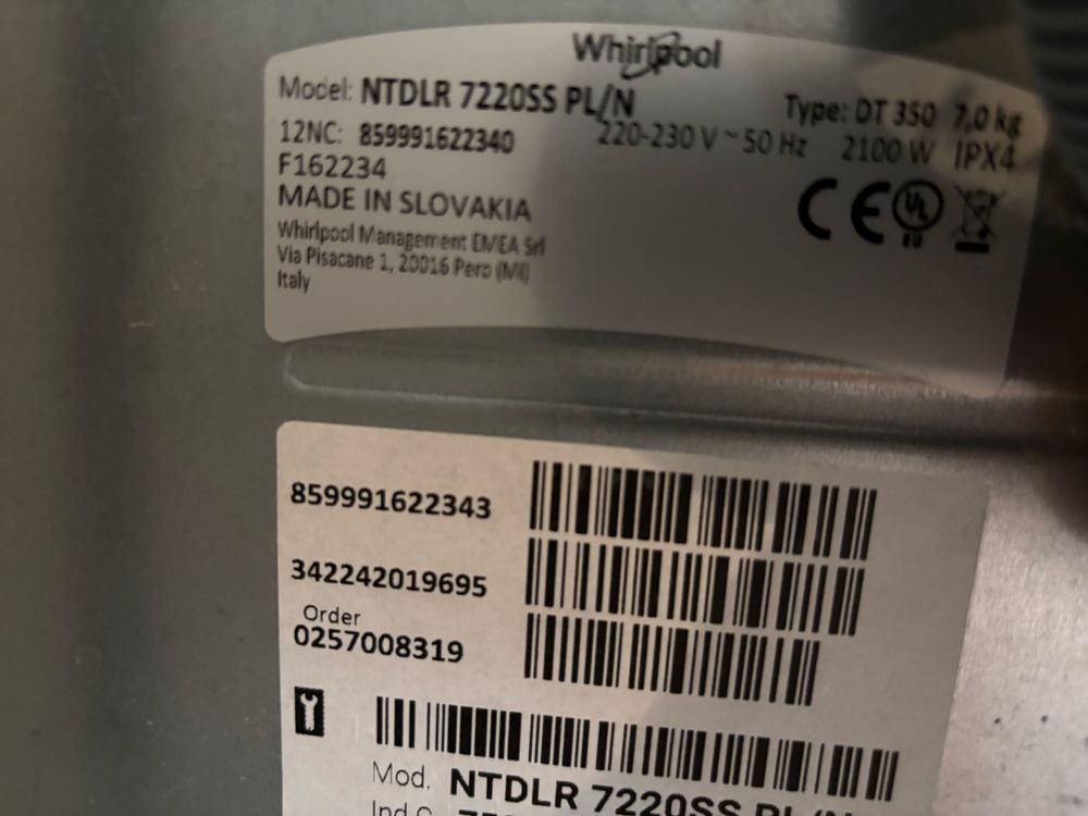Programator pralki whirlpool 7 kg  ntdlr