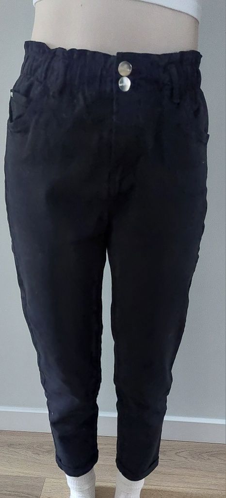 spodnie stradivarius rozm 34 (xs) czarne jeans %%