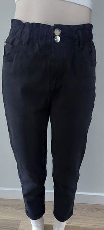 spodnie stradivarius rozm 34 (xs) czarne jeans %