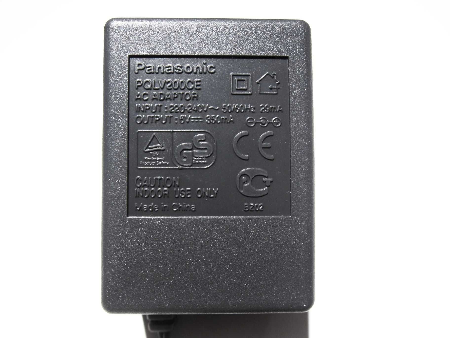 Блок питания 6V 350mA Panasonic PQLV200CE (оригинал) штекер- 5.5 мм