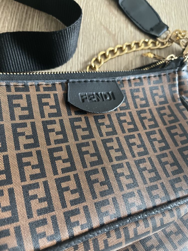 Fendi damska torebka na ramię zestaw dwóch torebek