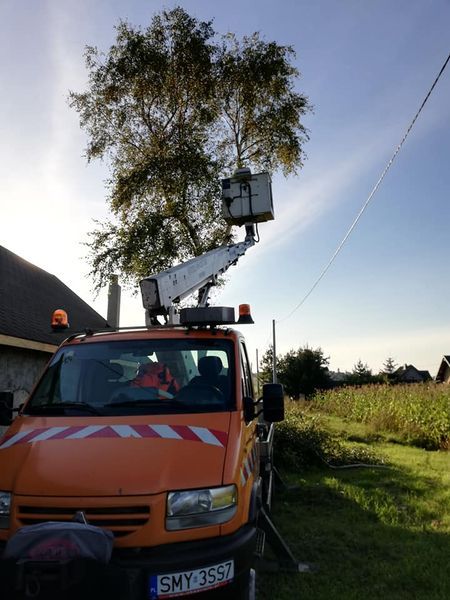 Usługi zwyżką. Podnośnik 20m i 21m Wycinka drzew, rębak