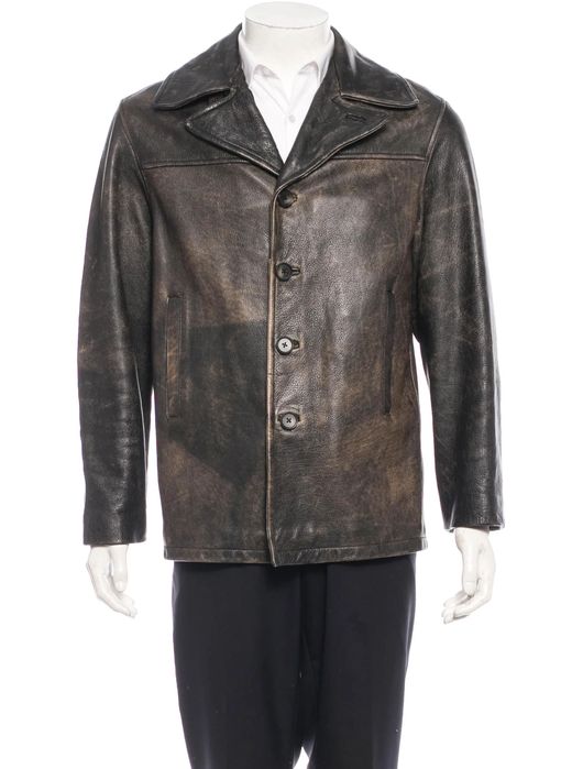 FRYE Distressed Leather Coat Jacket шкіряна куртка [Jmh016485]