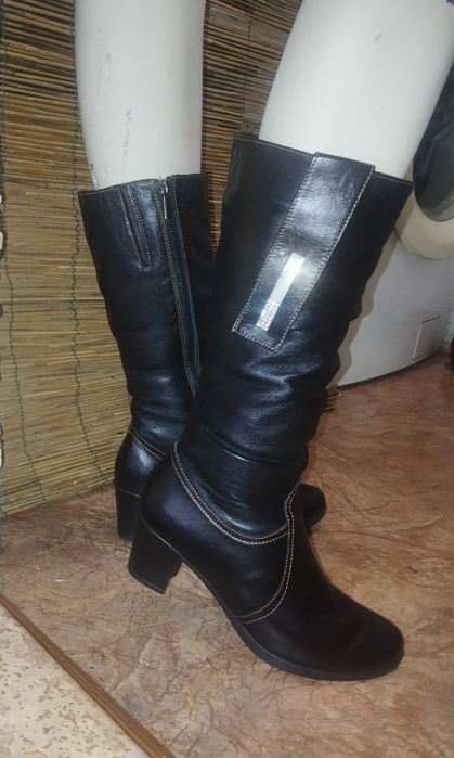 Зимові шкіряні чобітки, р.39