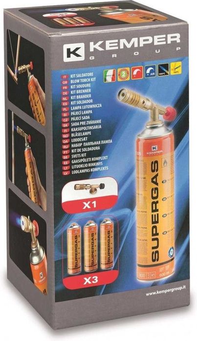 Palnik lutowniczy Kemper Turbo ECO z 3 kartuszami gazowymi 600 ml