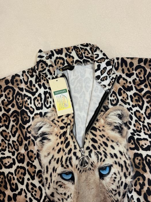 Tunika oversize WAWA w panterkę z dużym nadrukiem lamparta — nowa