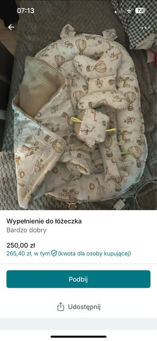 Wypełnienie do łóżeczka
