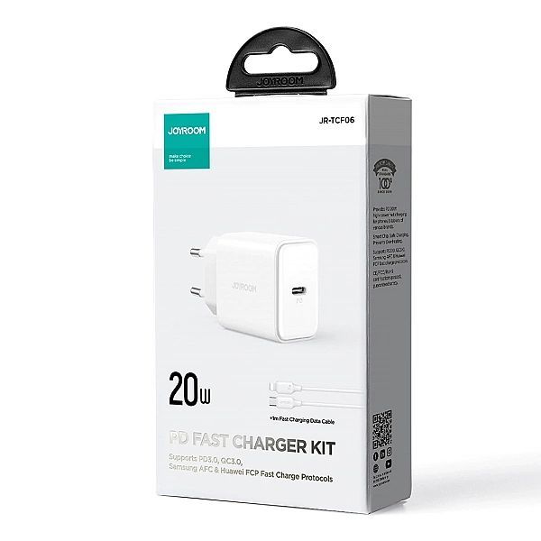 Ładowarka Joyroom Jr-tcf06/20w Usb-c Pd z kablem Usb-c / Lightning - b