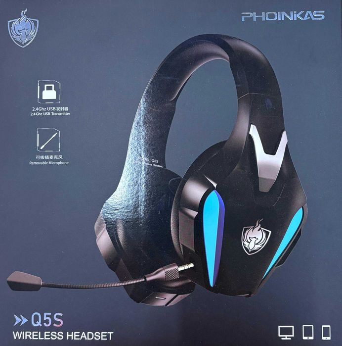Słuchawki bezprzewodowe do PS4/PS5/PC PHOINIKAS Q5S
