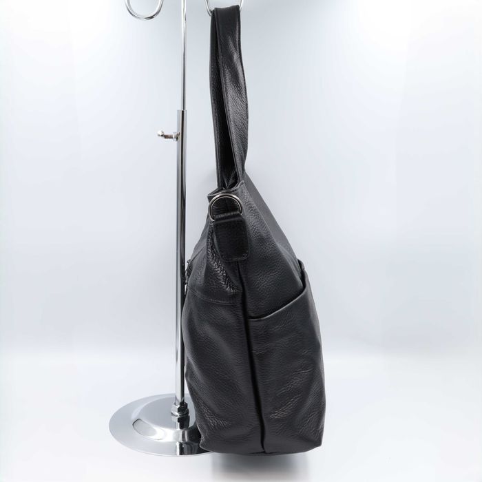 Сумка жіноча шкіряна leather 9001 black Сумка женская кожаная черная