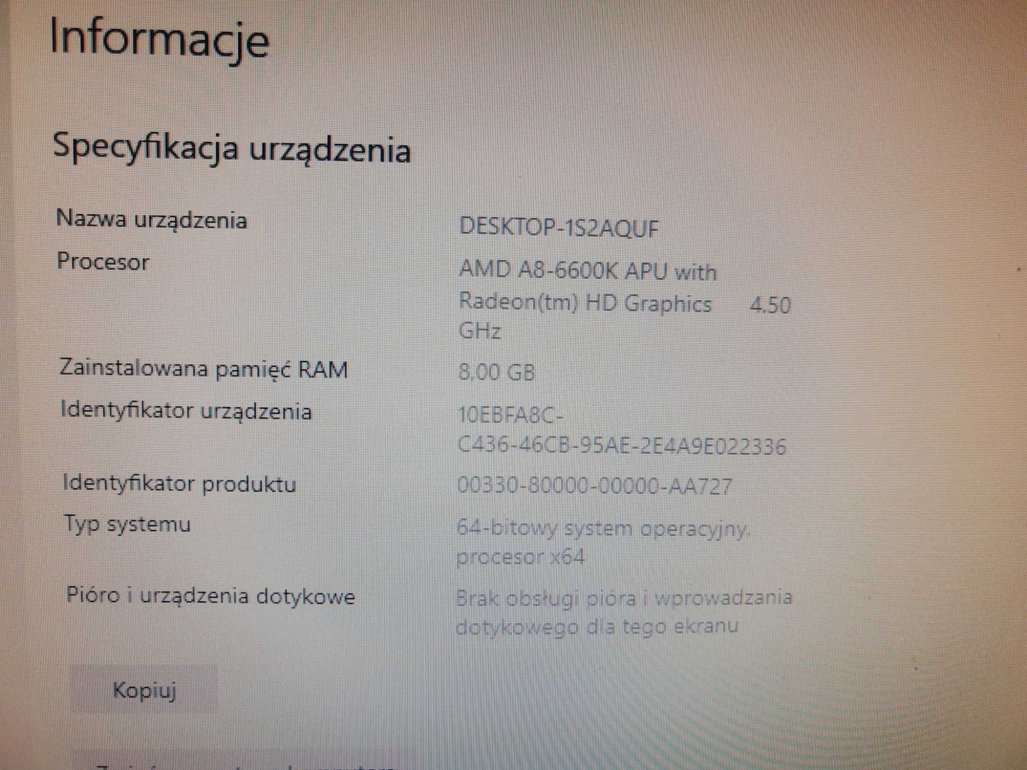 Komputer AMD A8-6600K 4x 4.5Ghz , 8Gb RAM