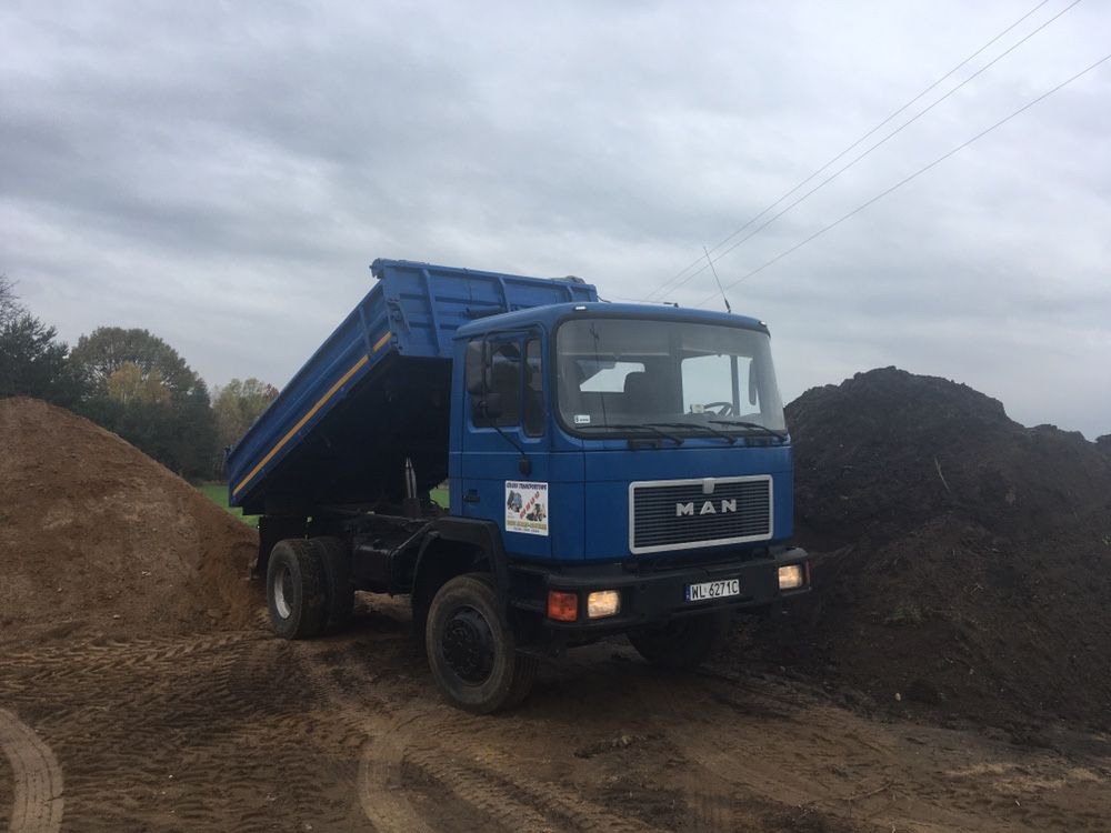 Piasek, żwir, ziemia- Usługi transportowe/usługi koparko-ładowarką