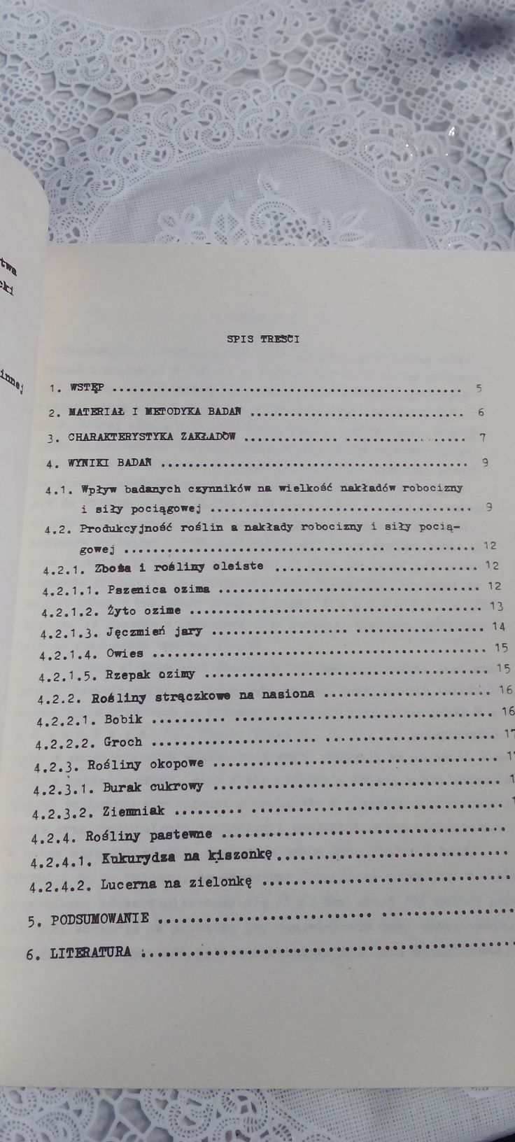Nakłady robocizny i siły pociągowej a produkcyjność ważniejszych rosli