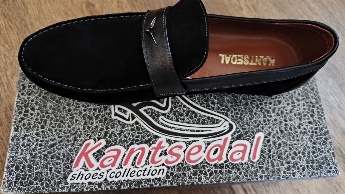 Нові туфлі мокасини Kantsedal нат замш 45 рр
