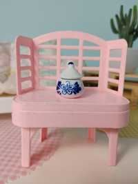 Miniaturka porcelanowa pojemnik puzderko dla lalek Barbie porcelana