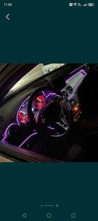 Taśma LED oświetlenie wnętrza samochodu 3m czerwona.