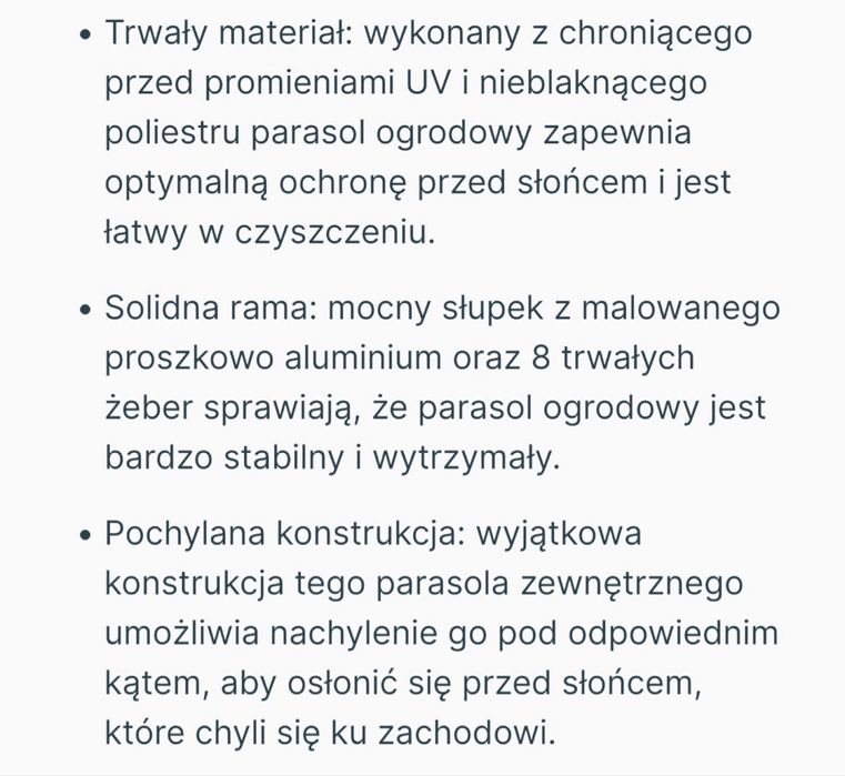 Ścienny parasol ogrodowy, zielony 290cm/ Vida XL