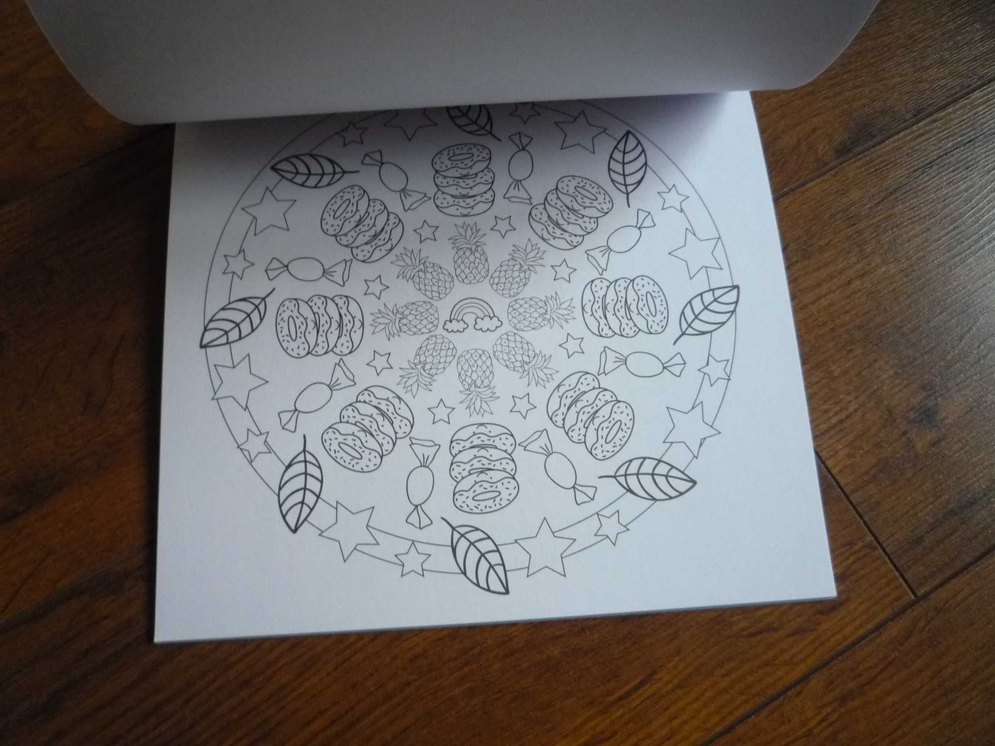 Mandala 20x20cm Kolorowanka torty lody ciasteczka desery