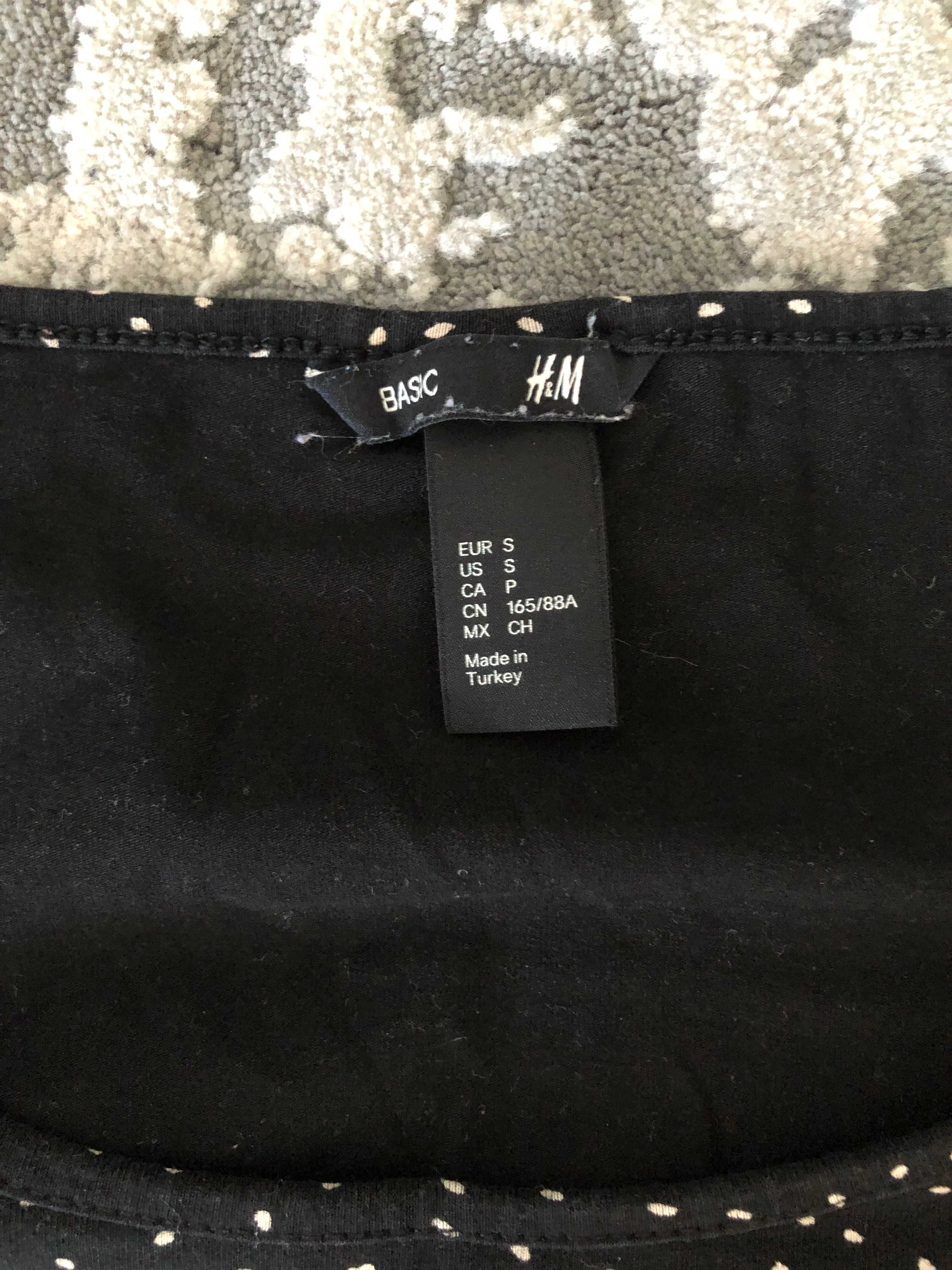 tunika bawełniana H&M czarna r s