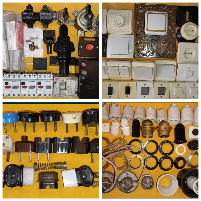 Выключатель диммер. Розетка. Патрон Е14/Е27 Изолятор керамический СССР