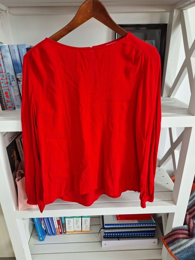 Czerwona bluzka koszulowa 36 H&M