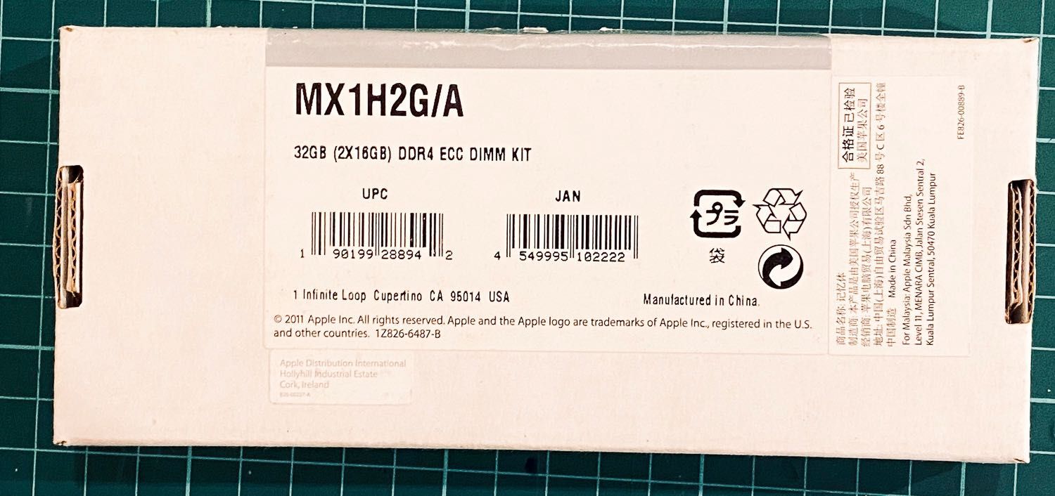 Apple - Kit de memória DDR4 ECC de 32 GB (2x16 GB) - Mac Pro (2019)