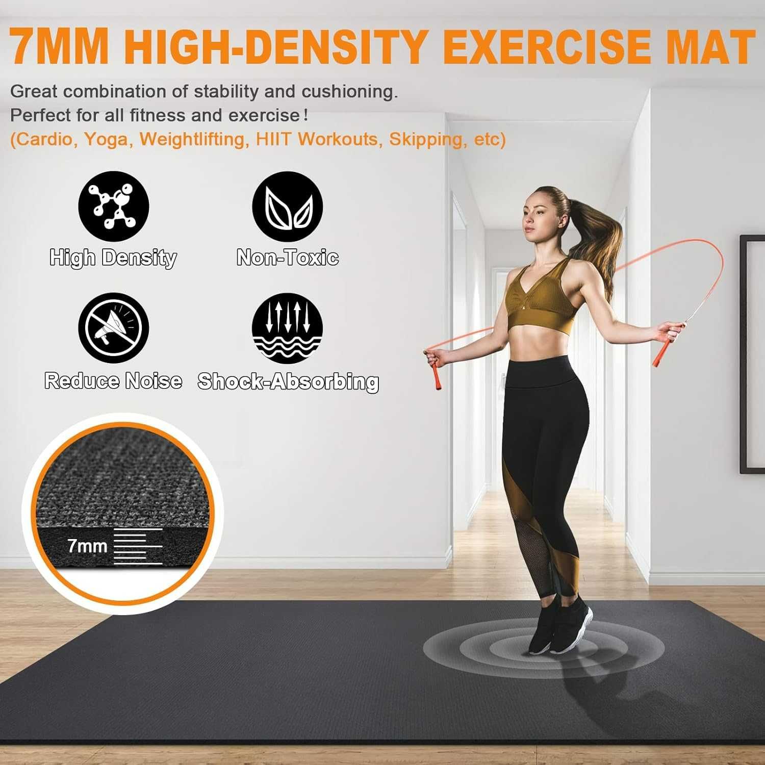 Eko Mata do ćwiczeń fitness, mata sportowa, antypoślizgowa Duża
