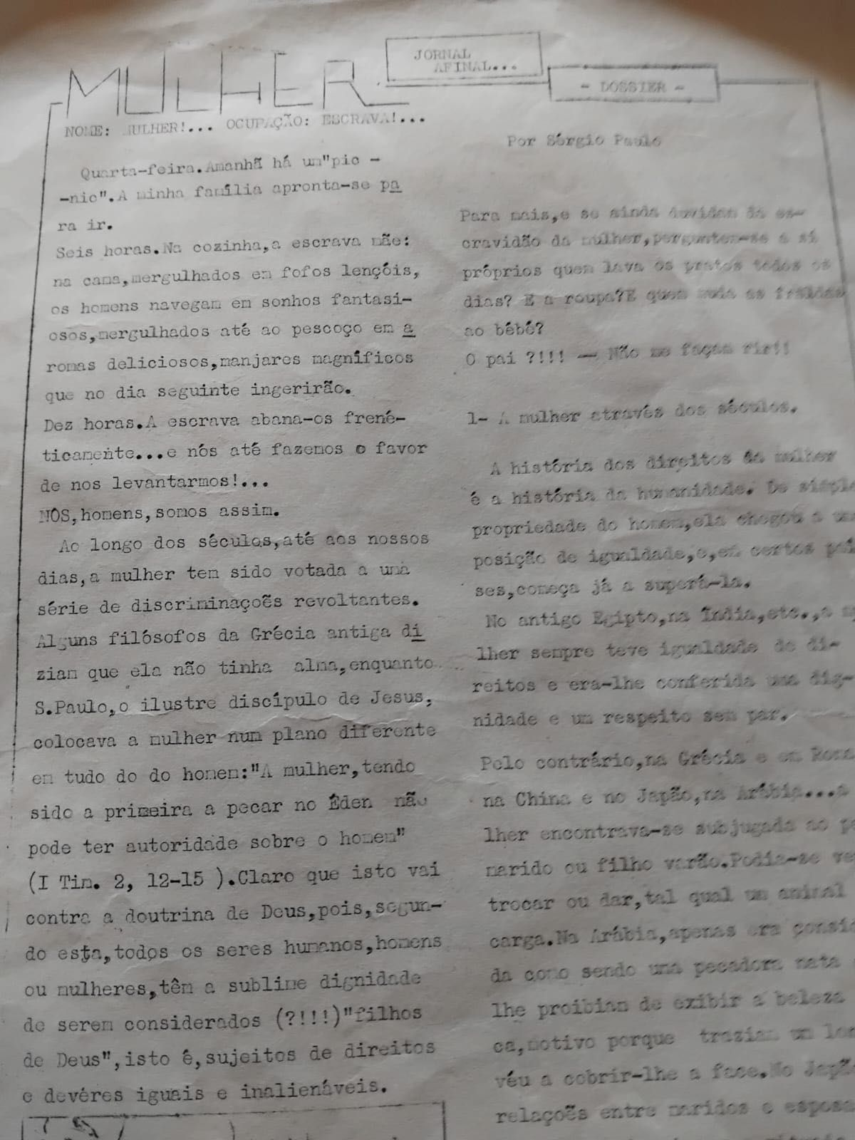 Jornal “Afinal… Mulher”