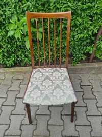 Krzesła stołowe drewniane, tapicerowane 4 szt
