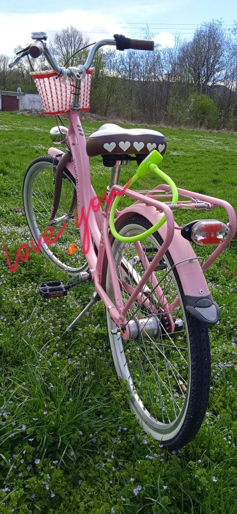 Rower Pink Matte dla dziewczynki  aluminium 24" Shimano Nexus