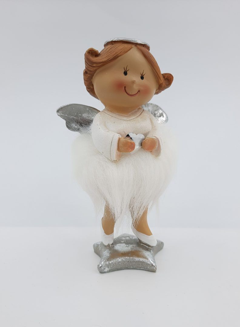 Nowa Figurka ceramiczna aniołek 18 cm walentynki serce dekoracja