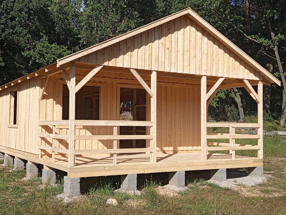 Domek drewniany parterowy  letniskowy 6x10,5