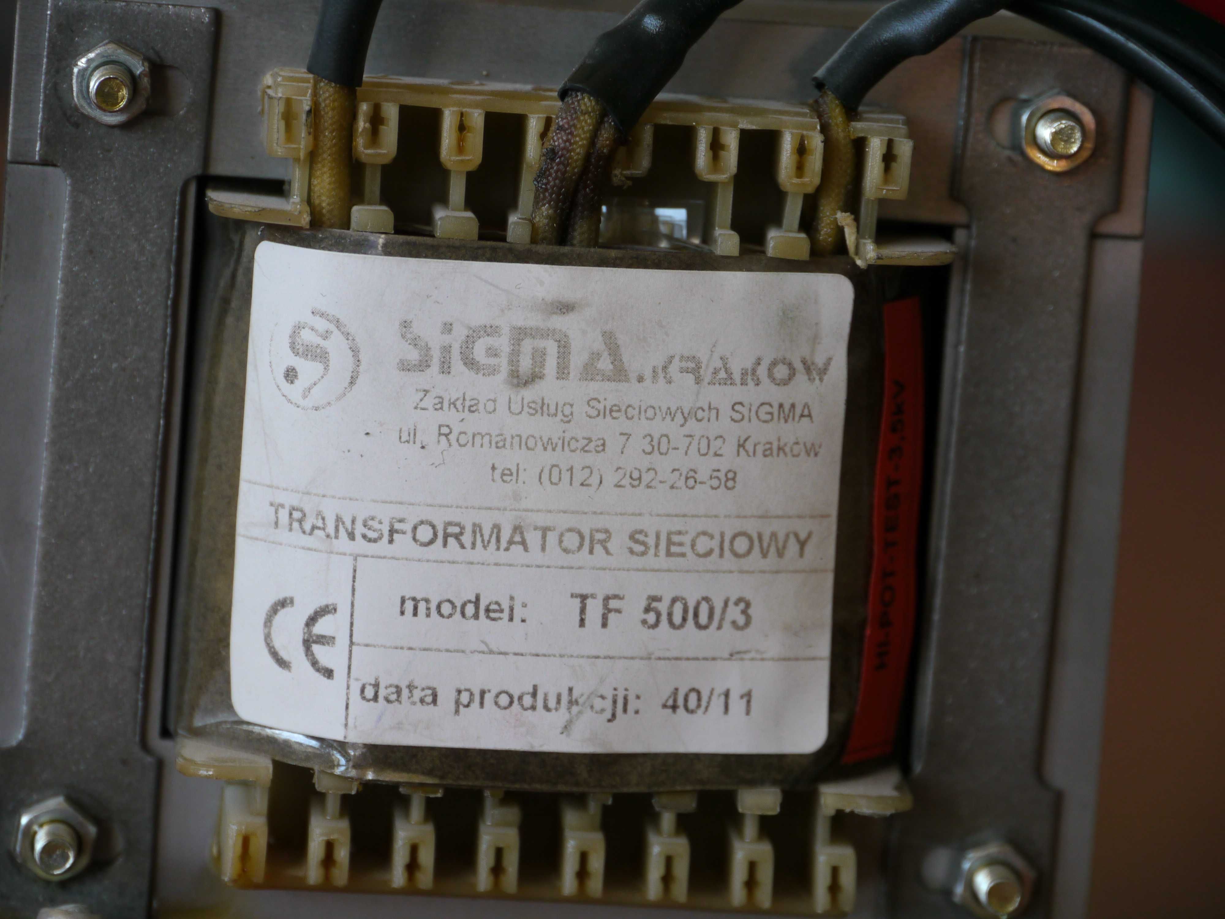 Transformator sieciowy Sigma TF 500/3 2x7,5V,15V,18V