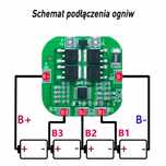 Moduł  BMS 4S 20A +40A 14,4 V – 16,8 V  2szt + pakiet 4S1P Samsung 40T